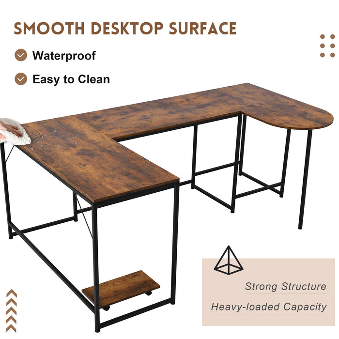 U-shaped Computer Desk  (Brown)