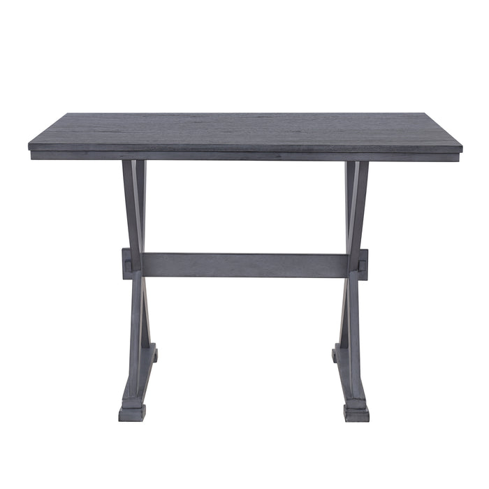 5-Piece Mid-Century Wood Dining Table Set - Antique Grey