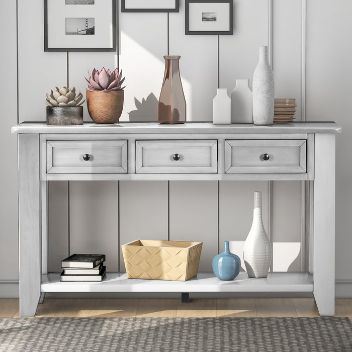 Modern Console Table For Living Room - Retro White