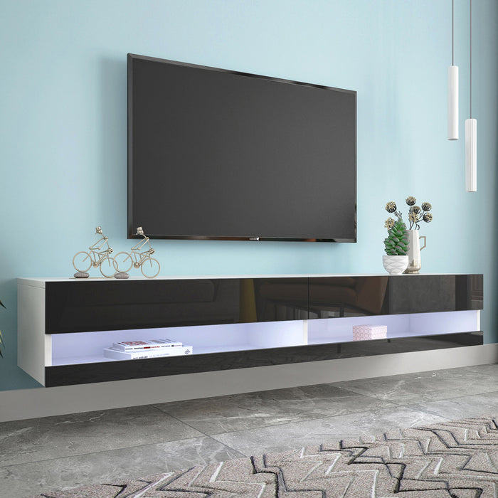 Wall Mounted Floating 80" TV Stand with 20 Color LEDs