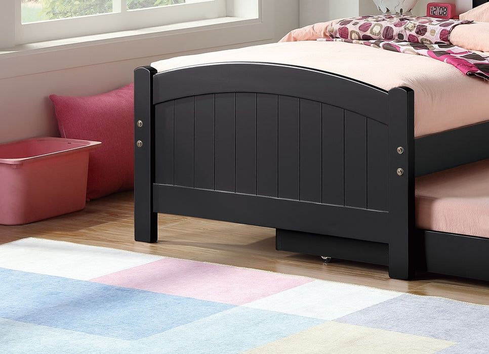 Twin Size Bed w/ Trundle Slats Black Pine Plywood