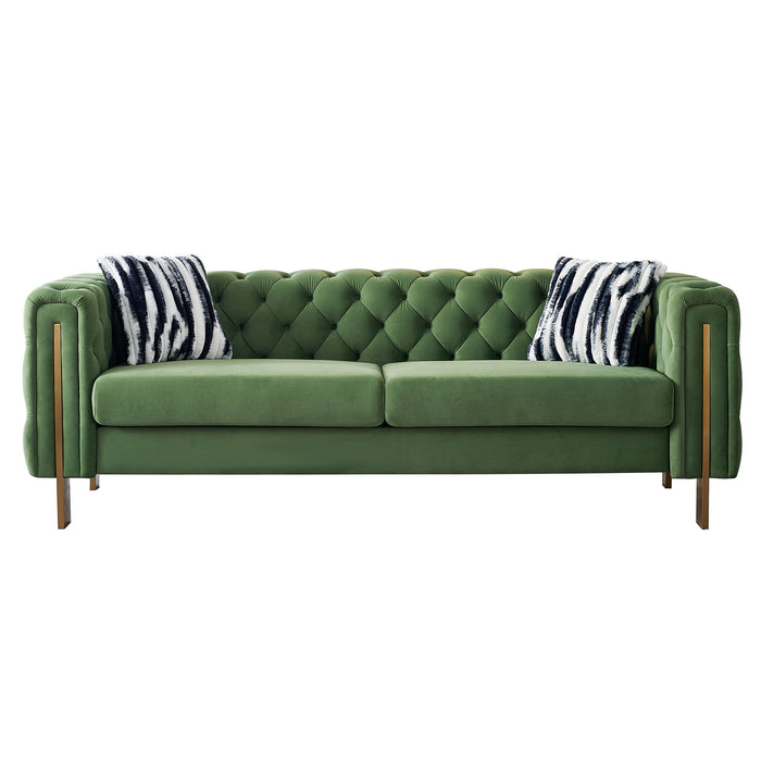 Modern Tufted Backvelvet sofa - Mint Green