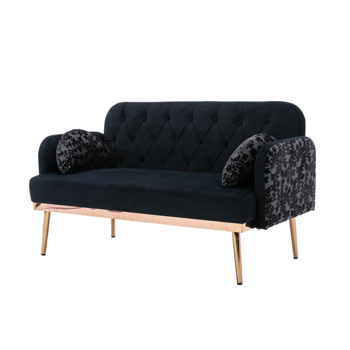 Modern Velvet  Sofa - Black