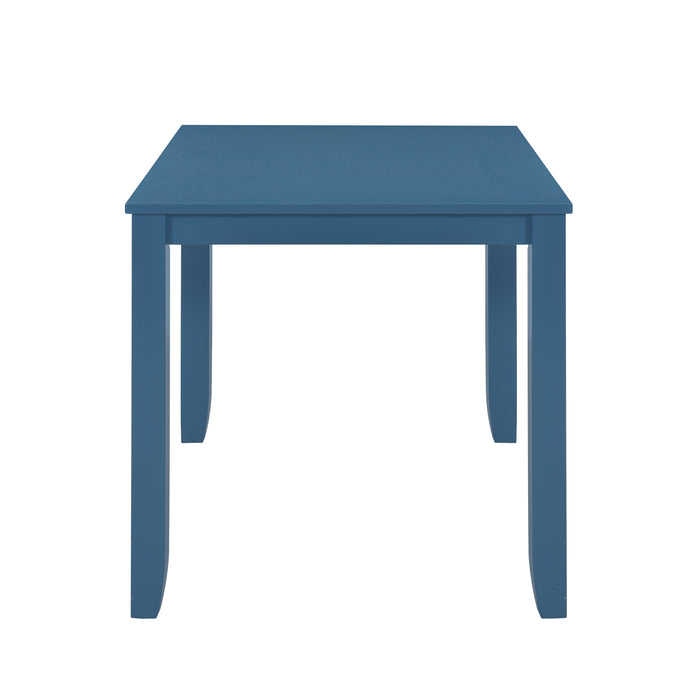 5-Piece Rustic Minimalist Wood  Dining Table Set - Blue