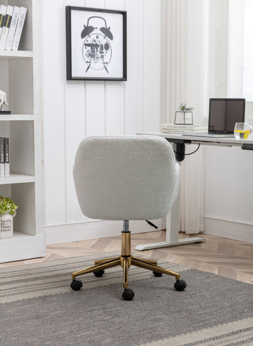 Modern Teddy Fabric Home Office Chair - White