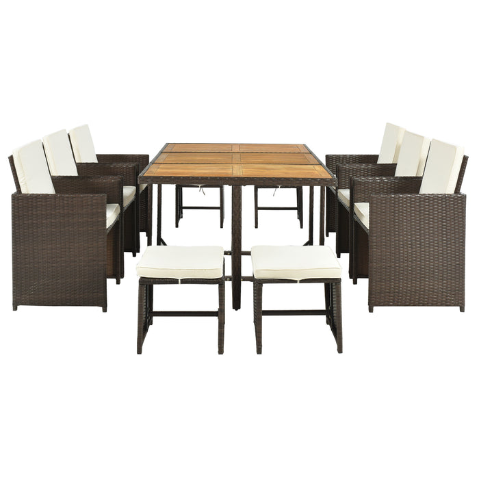 All-Weather PE Wicker Dining Table Set (11-Piece)