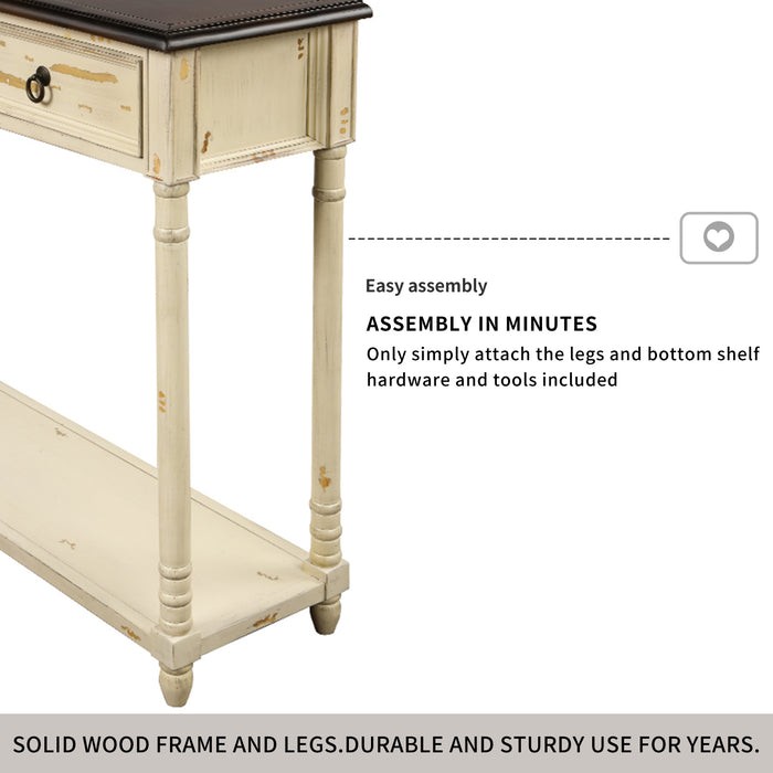 Console Table with Drawers - (Beige)