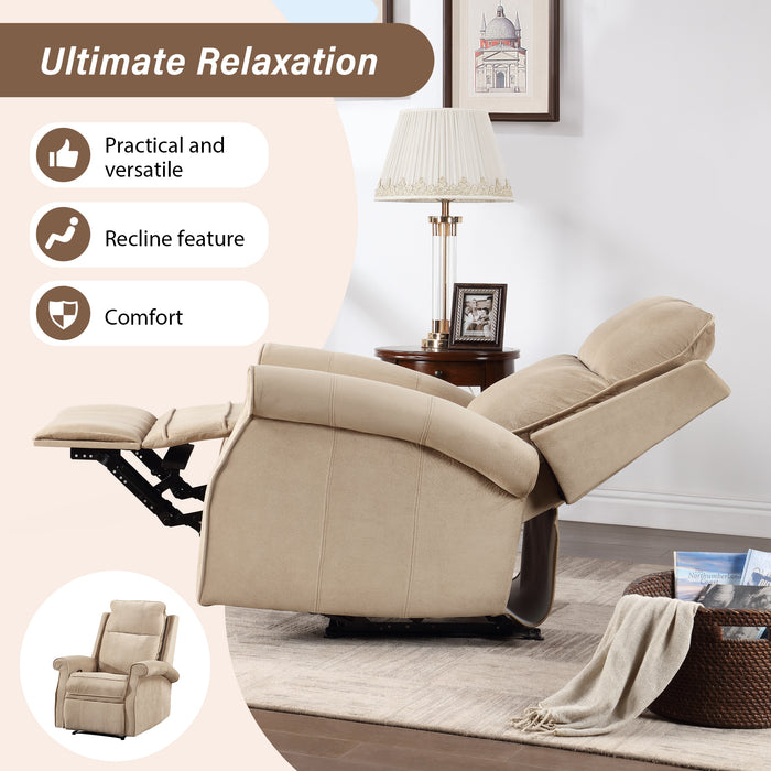 Oversize Modern Upholstered Lounge Manual Recliner Chair