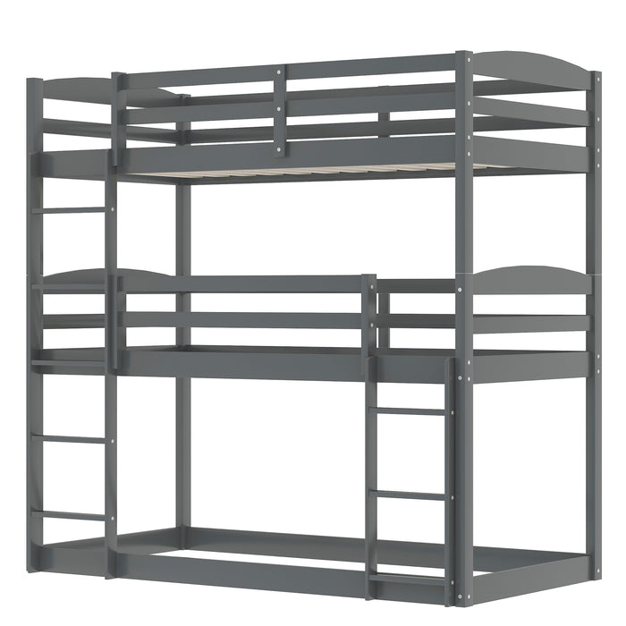 Twin over Twin over Twin Triple Bunk Bed - Gray