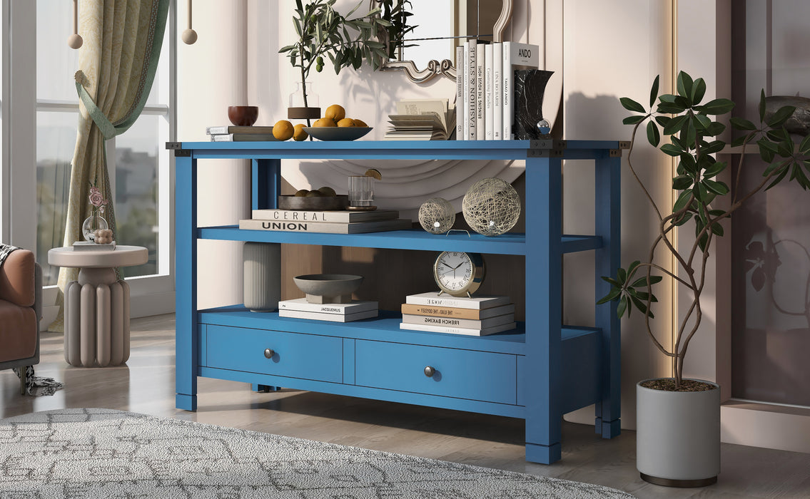 Modern Console Table for Living Room - Navy Blue