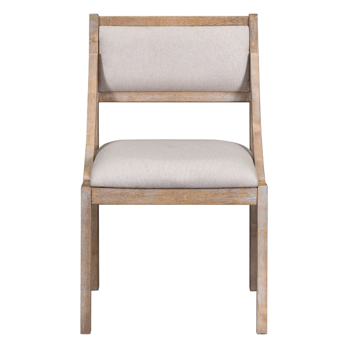 Retro Wood Dining Chairs Set of 2 (Natural Wood Wash)