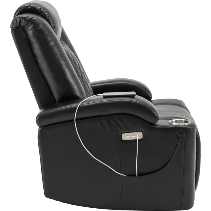 Power Motion Recliner with USB Charge Port and Cup Holder