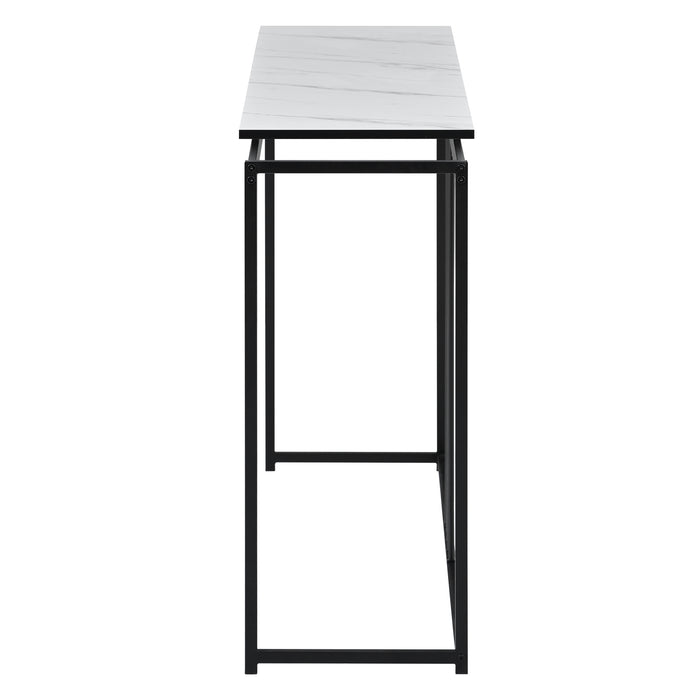 Modern Console Entryway Table for Entryway, Hallway, Living Room - White + Black