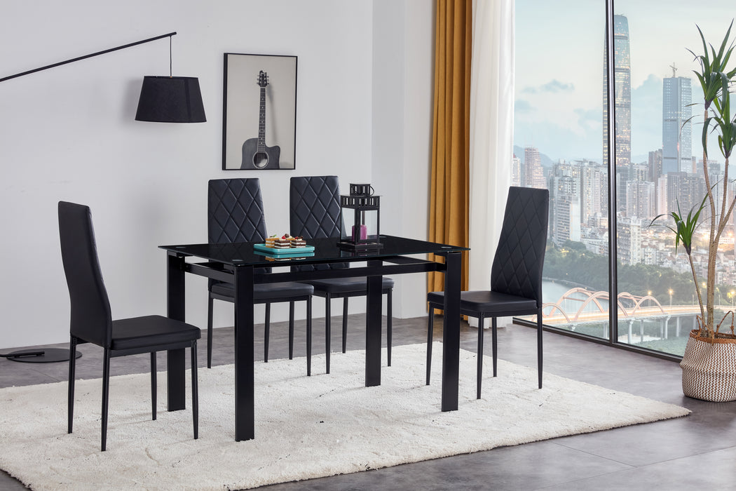 5-piece dining table set - Black