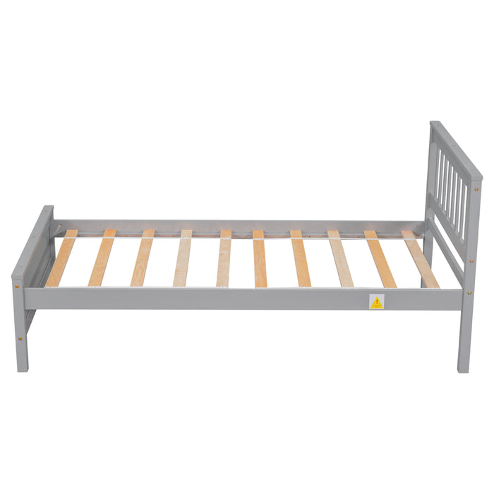 Twin Bed frame with 1 Nightstand - Grey