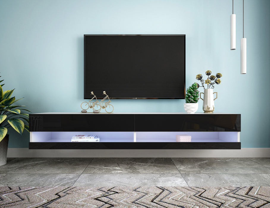 Wall Mounted Floating 80" TV Stand with 20 Color LEDs