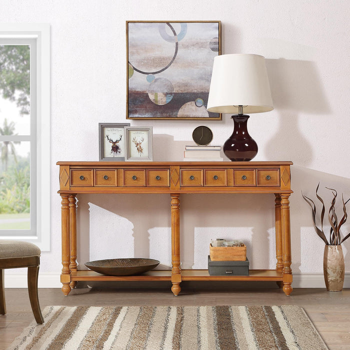 Retro Console Entryway Table - Brown