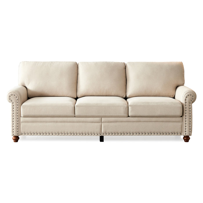 Rolled Arm Sofa - Beige