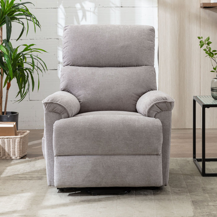 Deluxe Power Lift Recliner with Massage and Heat Function,Light Gray