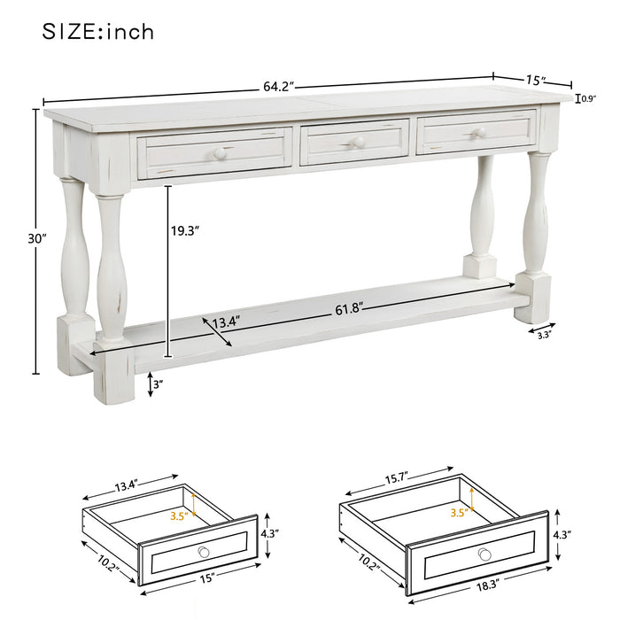 Console Table - Antique White