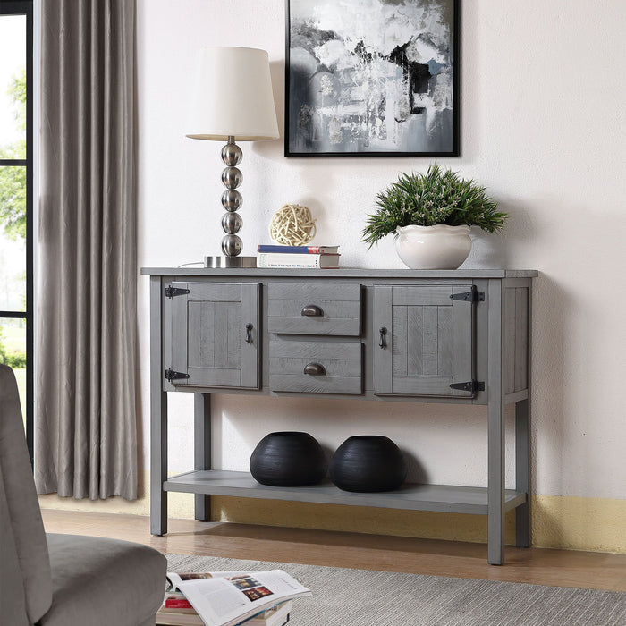 Solid Wood Console Table, Retro Style - Antique Gray