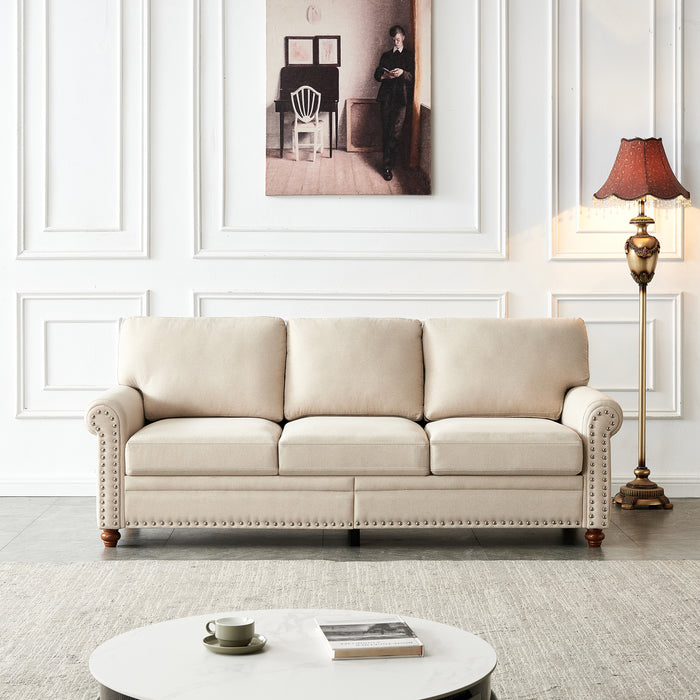 Rolled Arm Sofa - Beige