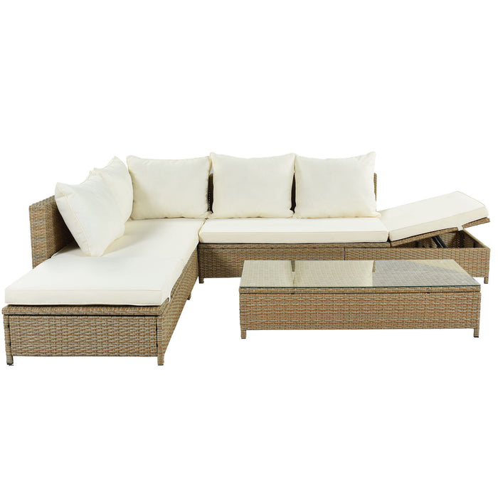 3-Piece Rattan Sofa Set