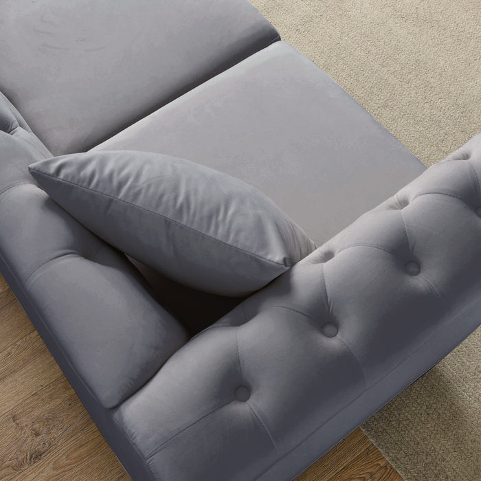 Chesterfield  Velvet Sofa - Grey