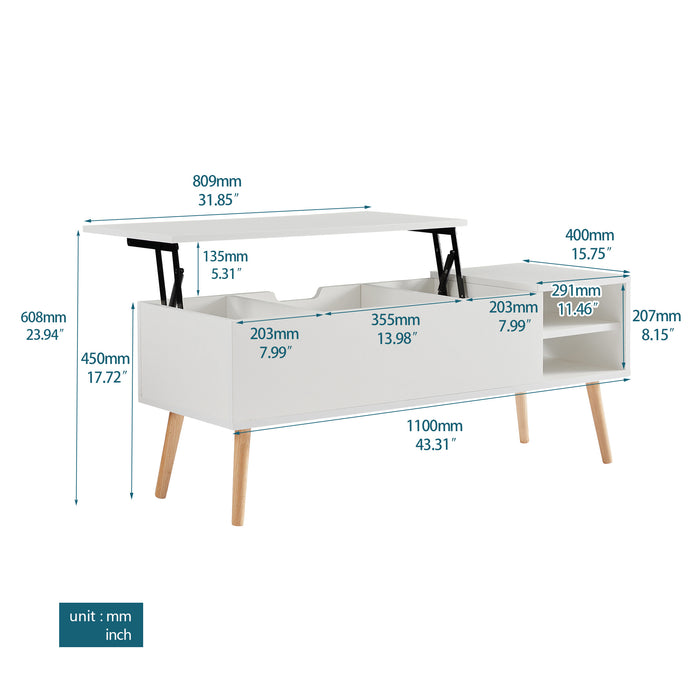 Lift Top Coffee table - white