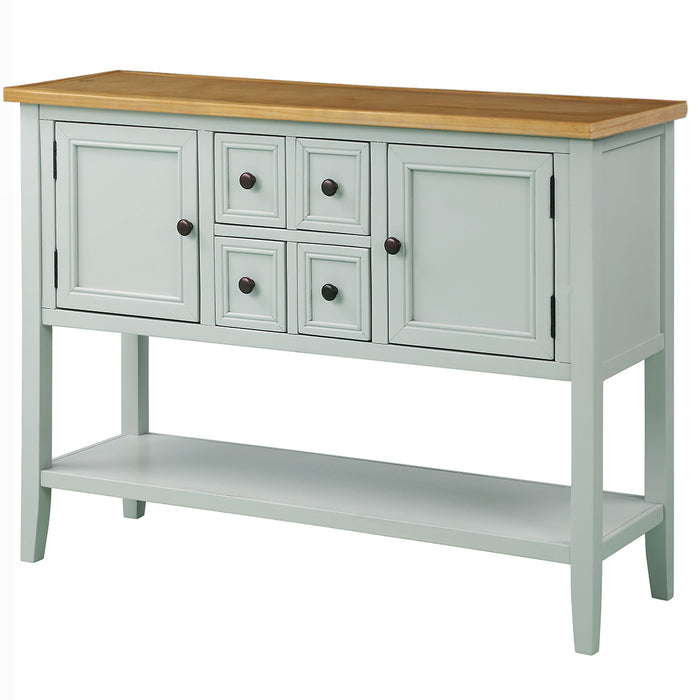 Console Table with Bottom Shelf - Lime White