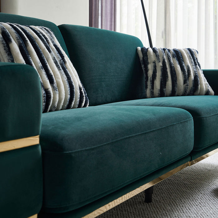 Modern Velvet Sofa - Green