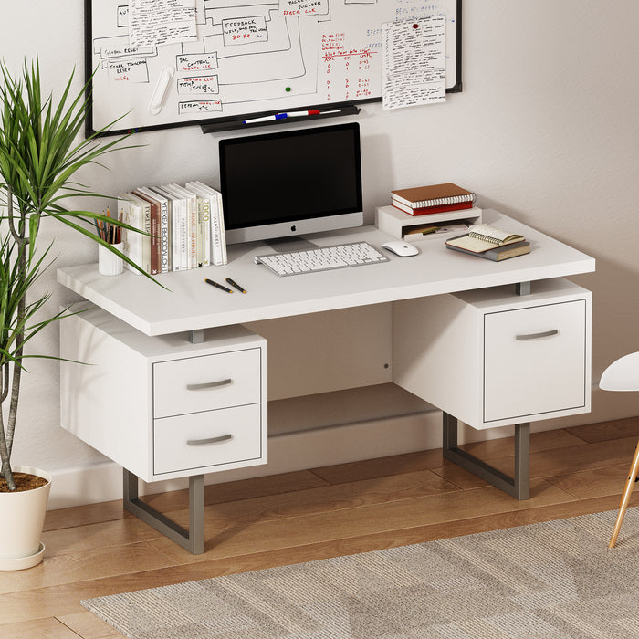 White Study Writing Home Office Desk