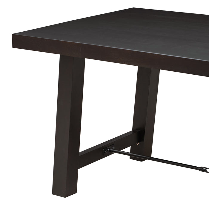 Wood Dining Table Kitchen Furniture Rectangular Table, Seats up to 6 (Espresso)