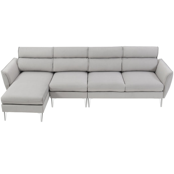 Convertible L Shape Sectional Sofa - Gray