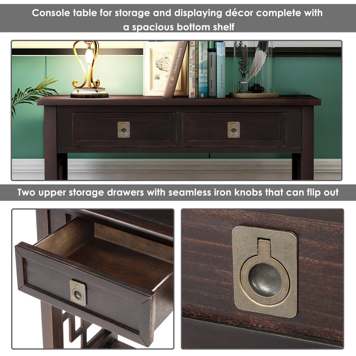 Entryway Accent Sofa Table (Espresso)