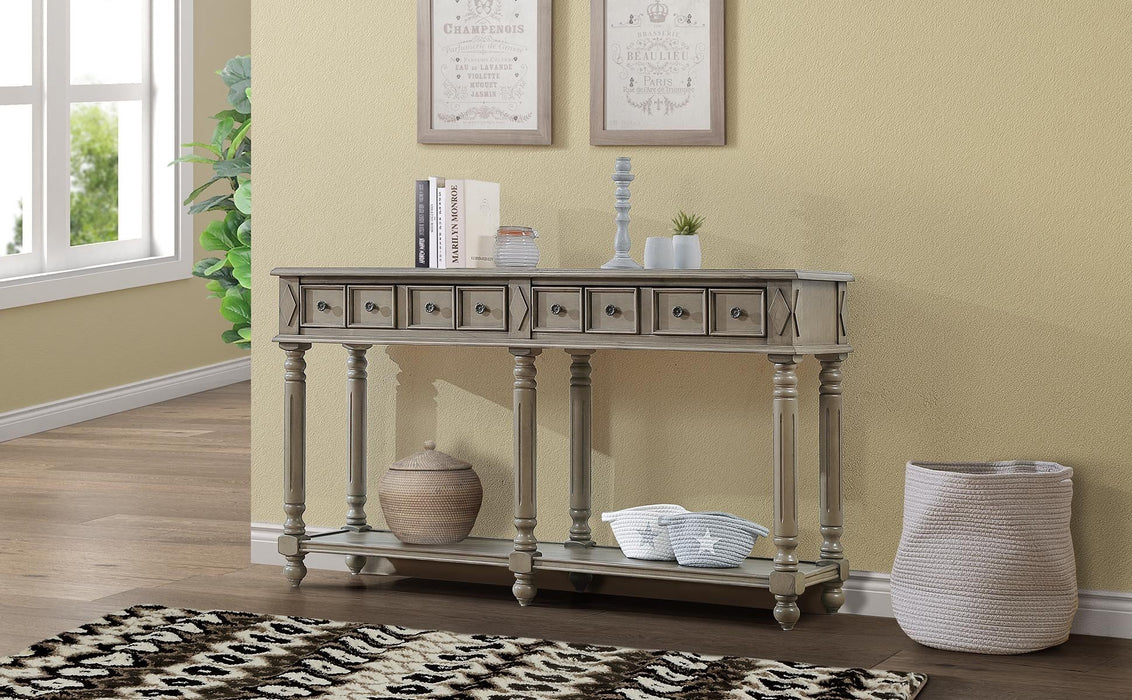 Retro Console Entryway Table - Rustic