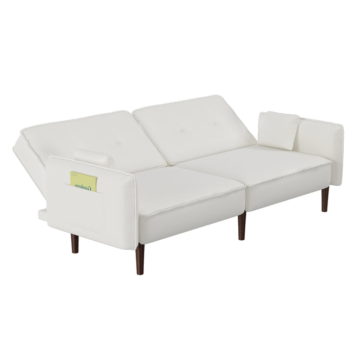 Modern Sofa bed- White Cotton Linen Fabric