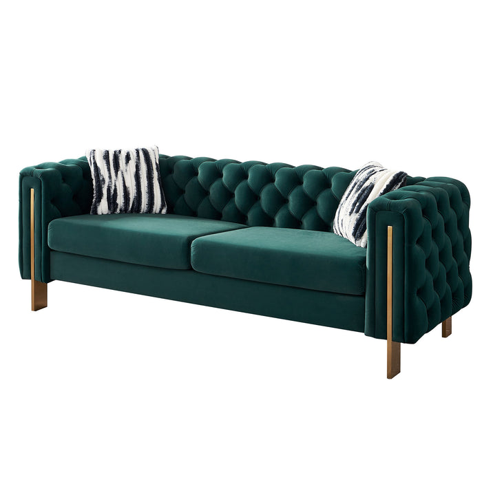 Modern Tufted Back velvet sofa - Green