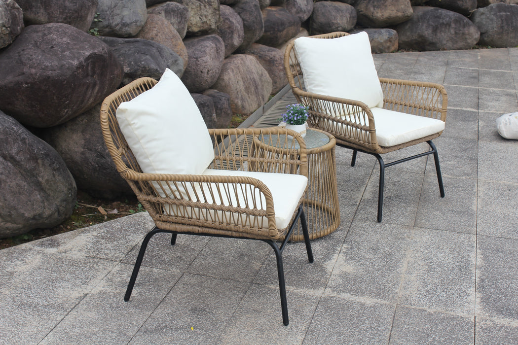 3PCS Outdoor Patio Set - Natural Color