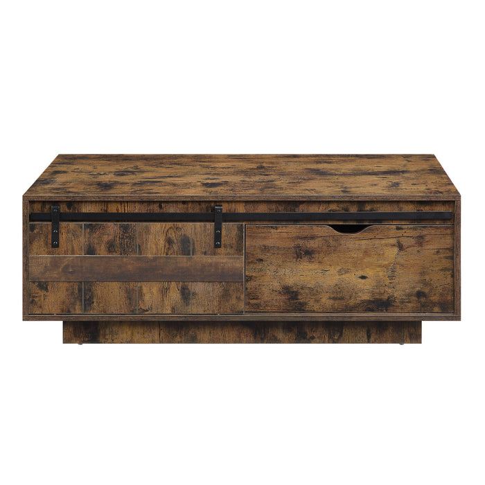 Rustic Oak Finish Coffee Table for living room - Oak