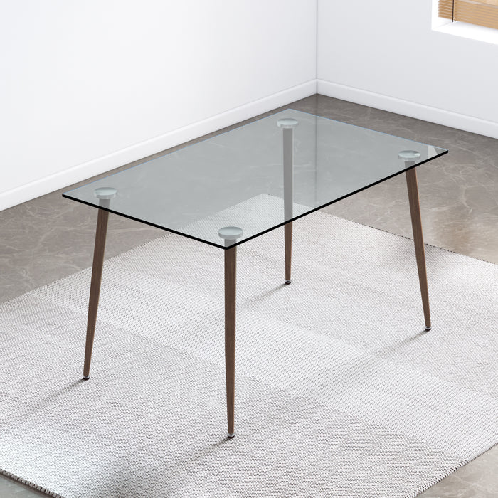 Modern Rectangular Glass Dining Table