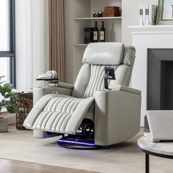 270° Power Swivel Rocker Recliner, Grey