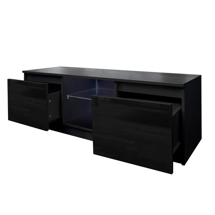 Black  TV Stand with LED Lights