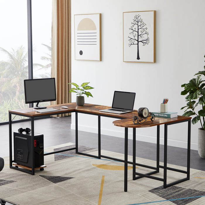 U-shaped Computer Desk  (Brown)