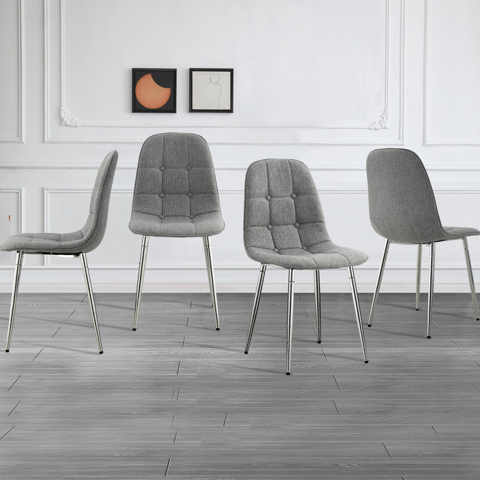 Modern Mid-Century Style Dining Chairs (Set of 4) - Light Gray