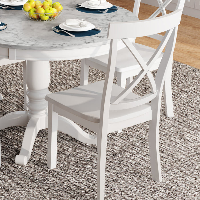 5 Pieces Dining Table and Chairs Set - White