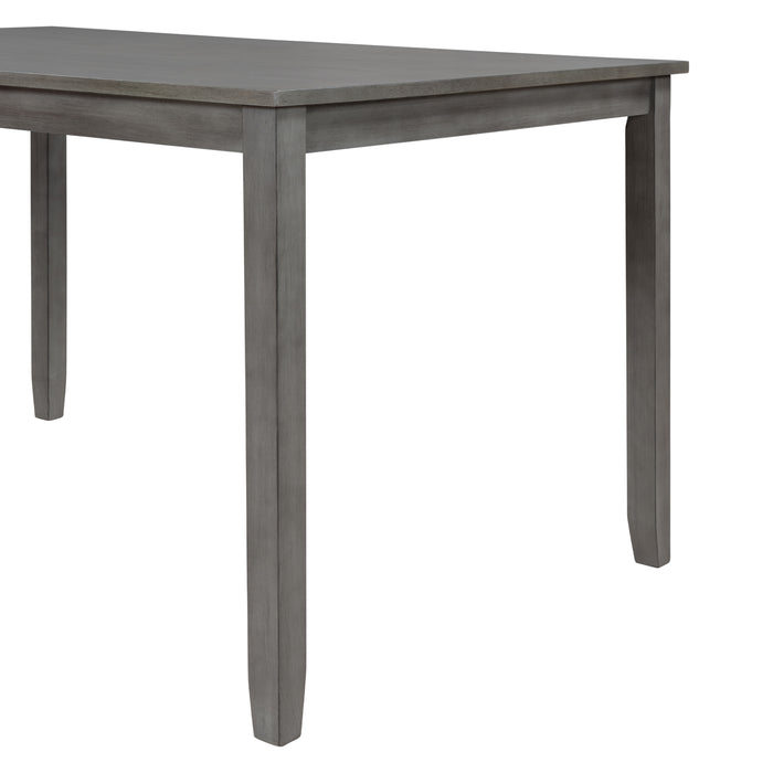 6-piece Farmhouse Rustic Dining Table set - Antique Gray wash