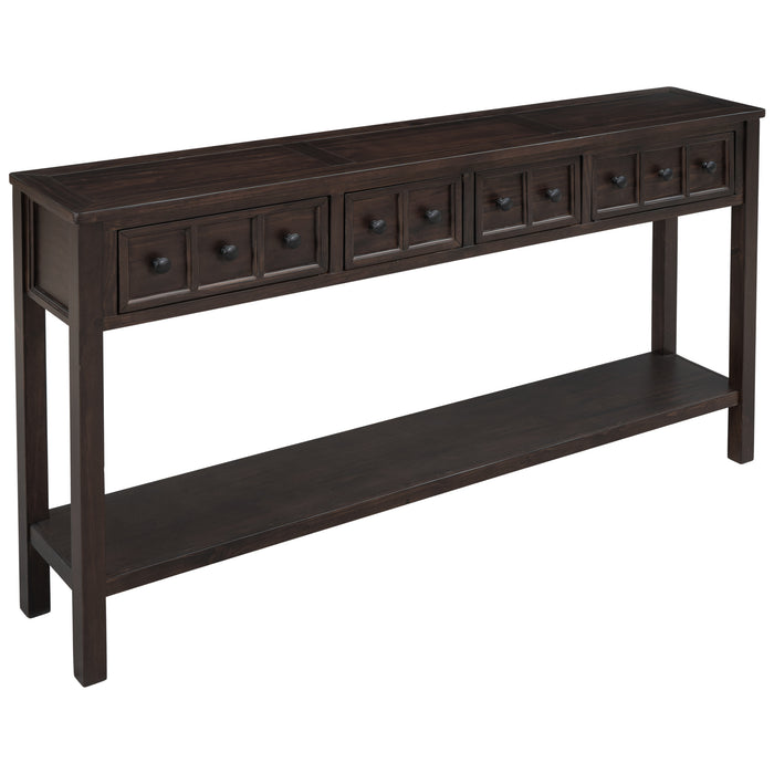 Rustic Entryway Console Table - Espresso