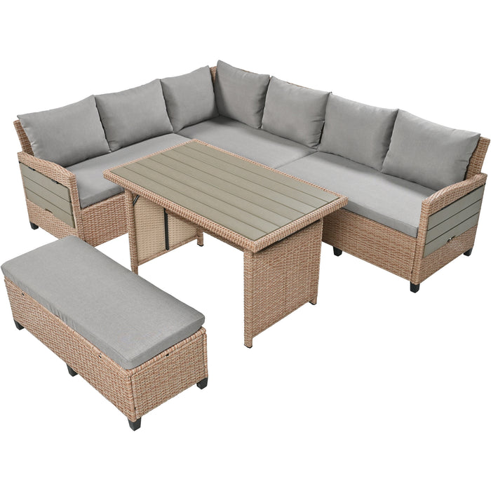 5-Piece Outdoor Patio Set - Brown