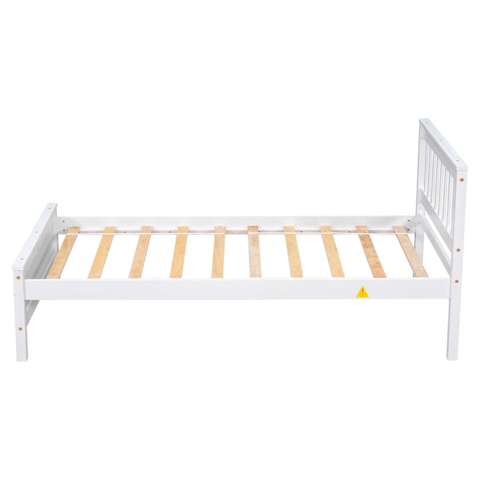 Twin Bed with with 1 Nightstand, White